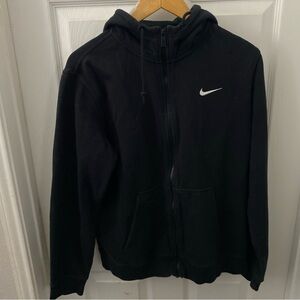 NIKE Black Hooded Full High Zip Jacket, Size Large
